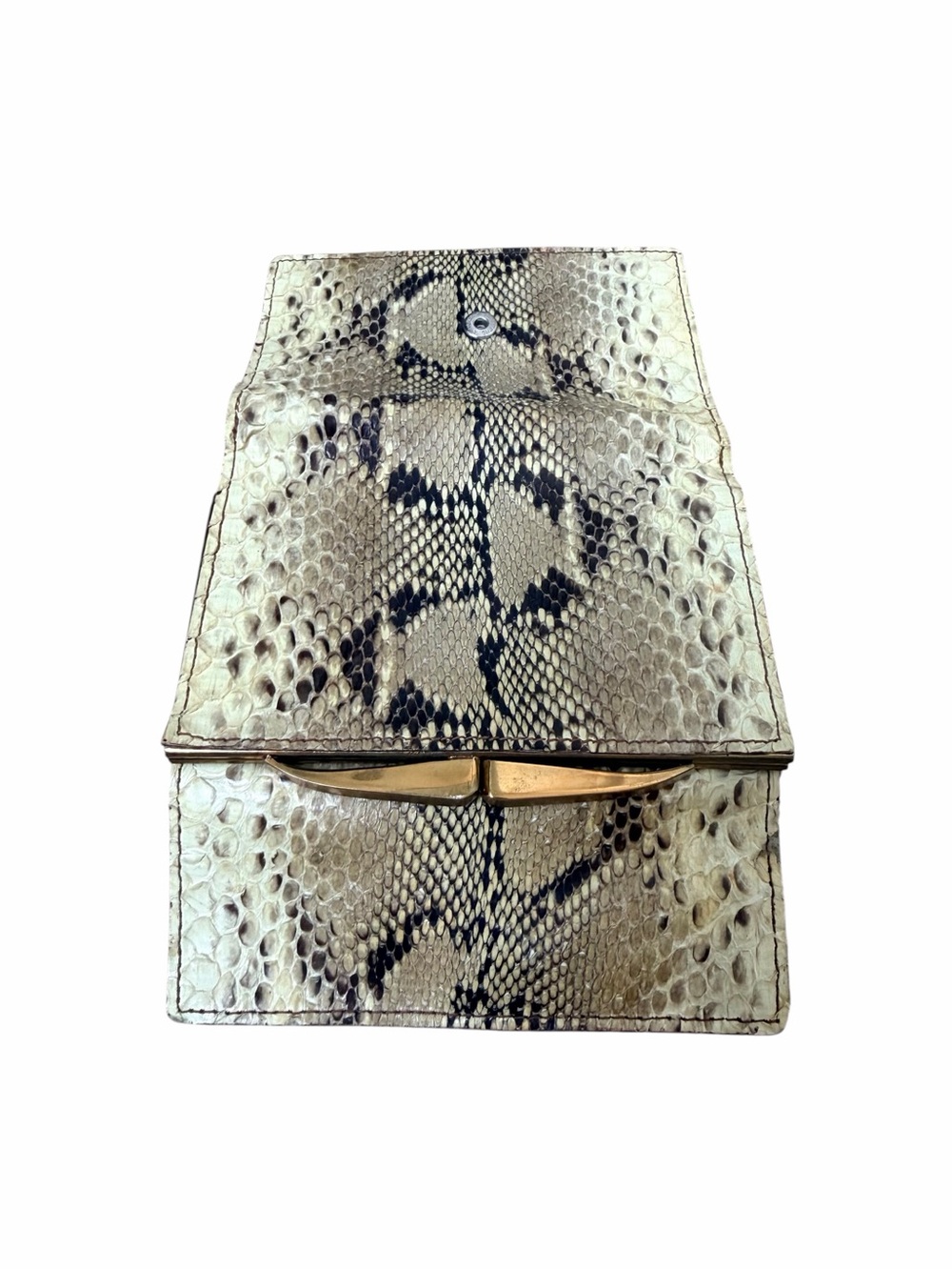 VINTAGE RARE T.M.H PYTHON & LEATHER HISTORIC WALLET. - Picture 6 of 9